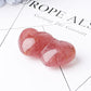 2.3" Strawberry Double Heart Crystal Carvings Best Crystal Wholesalers