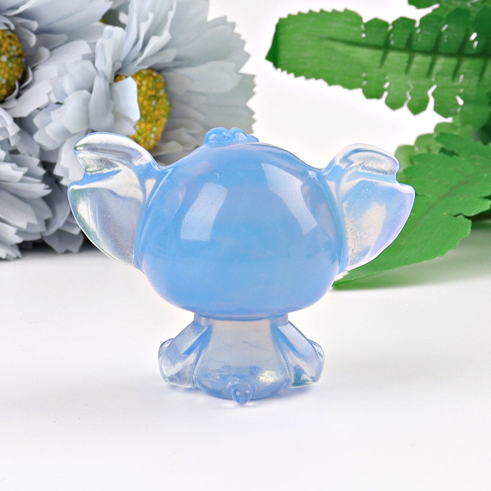 2" Blue Opalite Stitch Crystal Carving Best Crystal Wholesalers