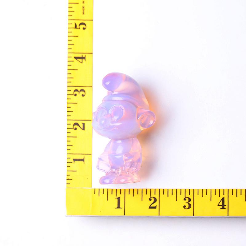 3.18" Pink Opalite Smurfs Crystal Carvings Cartoon Bulk Best Crystal Wholesalers