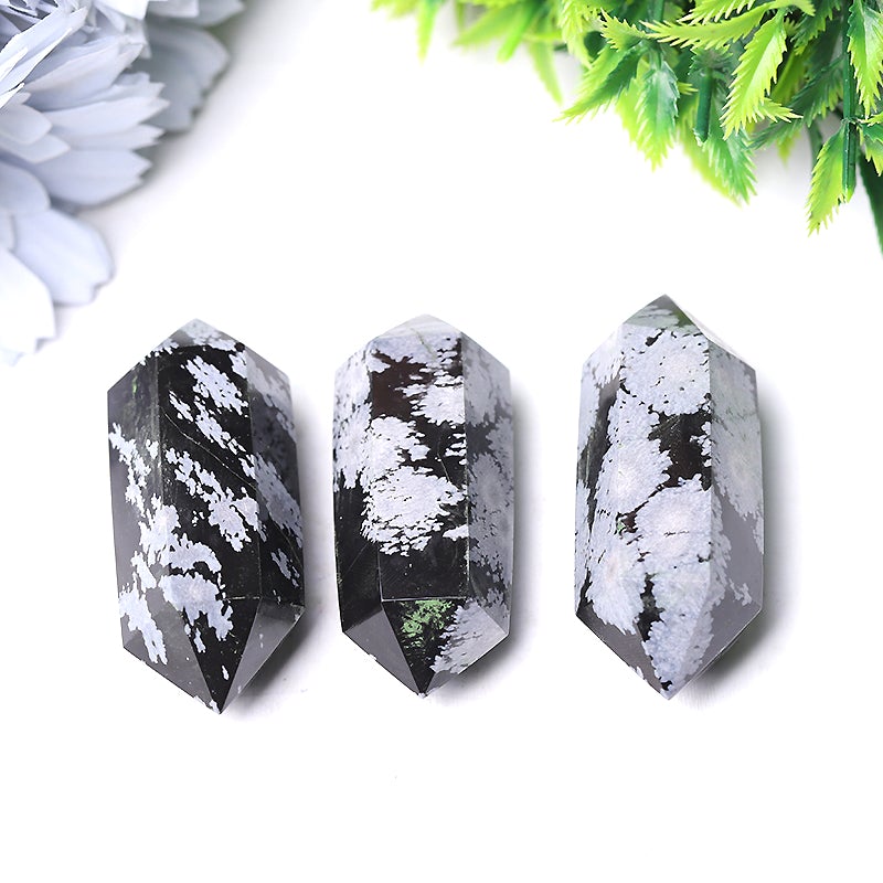 2" Snowflake Jasper Double Terminated Towers Points Bulk Best Crystal Wholesalers