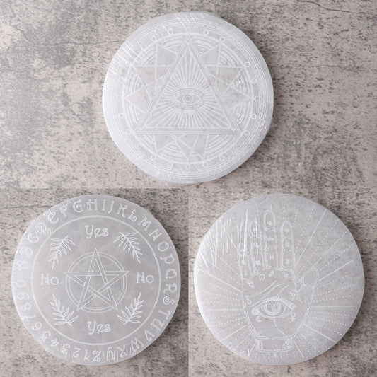 15cm Round Selenite Coaster Best Crystal Wholesalers
