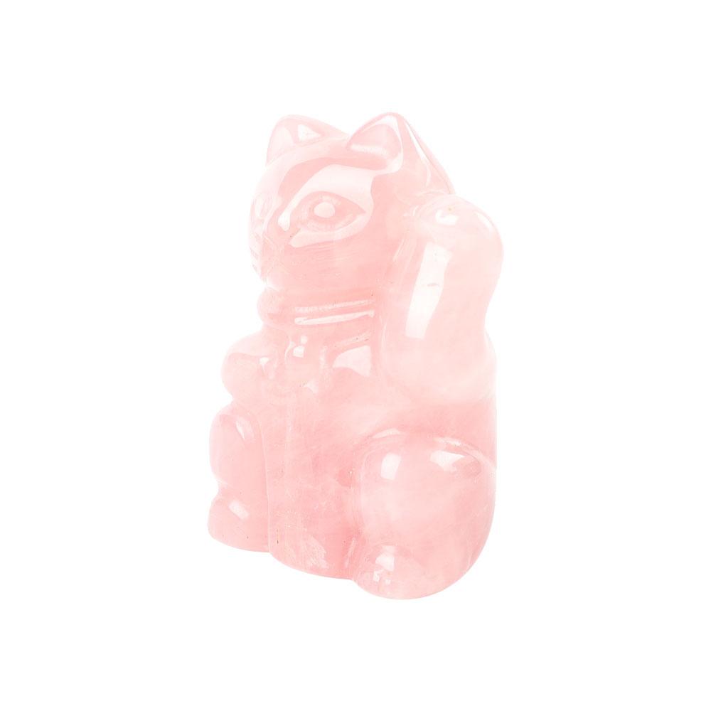 2" Rose Quartz Crystal Carving Animal Bulk Lucky Cat Best Crystal Wholesalers