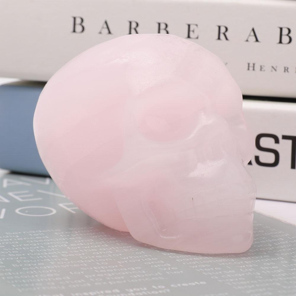 Pink Calcite Skull Carvings