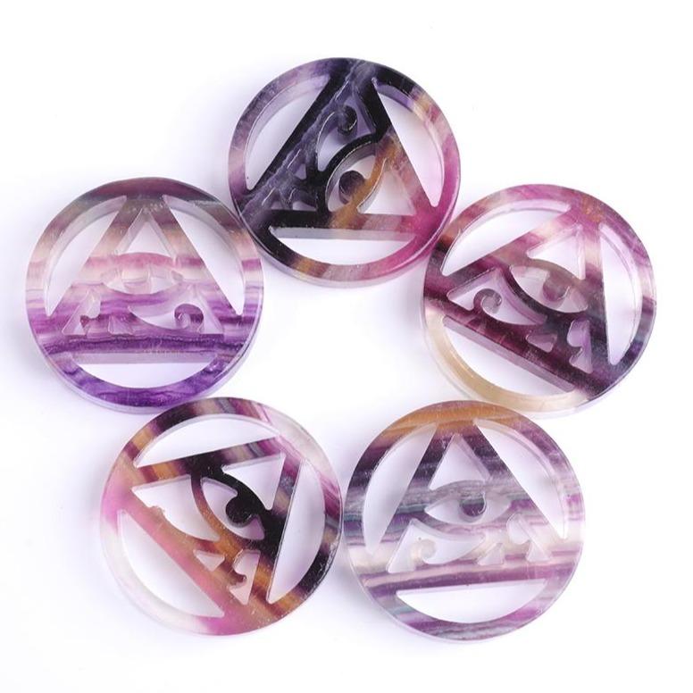 Rainbow Fluorite Horus Eye Carving Best Crystal Wholesalers