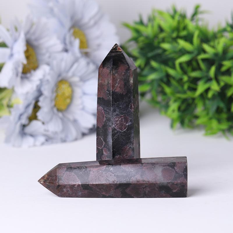 Natural High Quality Astrophlite with Garnet Towers Points Bulk for Fengshui Decoration Best Crystal Wholesalers
