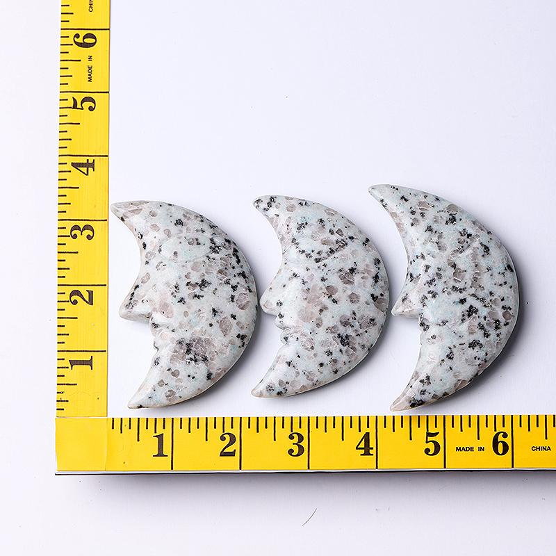 3" Kiwi Jasper Moon Crystal Carvings Best Crystal Wholesalers